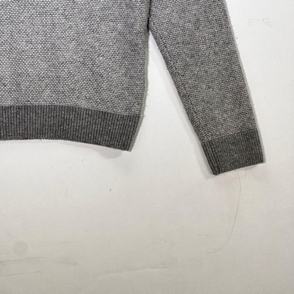Bugatchi Solid Wool/Cashmere Quarter Zip Sweater Gray made Italy size Large - Picture 5 of 7